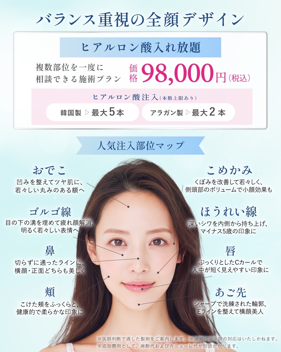 ヒアルロン酸入れ放題【￥98,000】