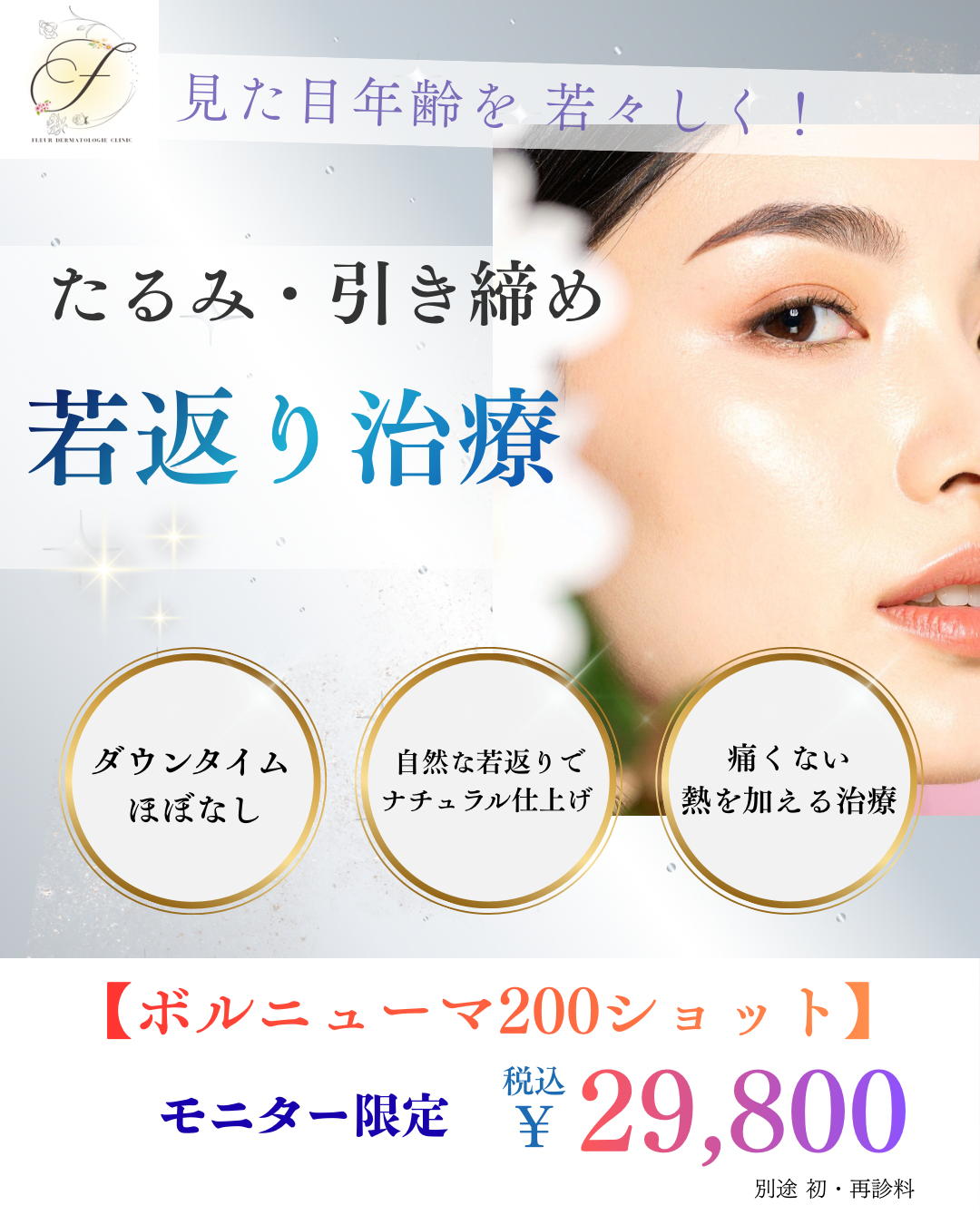 ☆再来（当院でボルニューマをご経験がある方）【モニター】ボルニューマ　両ほほ　200ショット